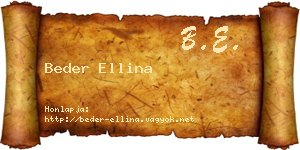 Beder Ellina névjegykártya
